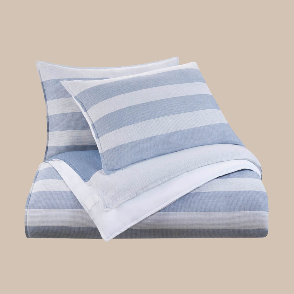 The front view of the Southern Tide Southern Tide Lakeshore Blue Comforter Set by Southern Tide - Blue