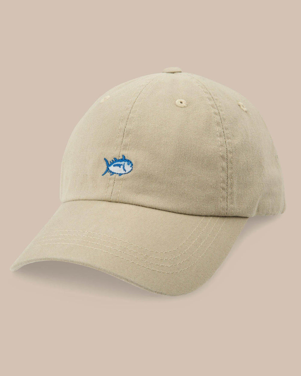 The front of the Skipjack Hat by Southern Tide - Khaki