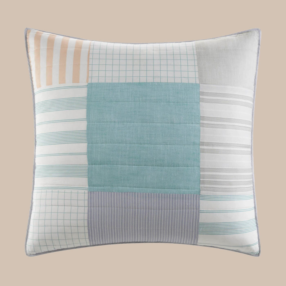 The front view of the Southern Tide Southern Tide Nautical Mile Seaglass European Square Sham by Southern Tide - Seaglass