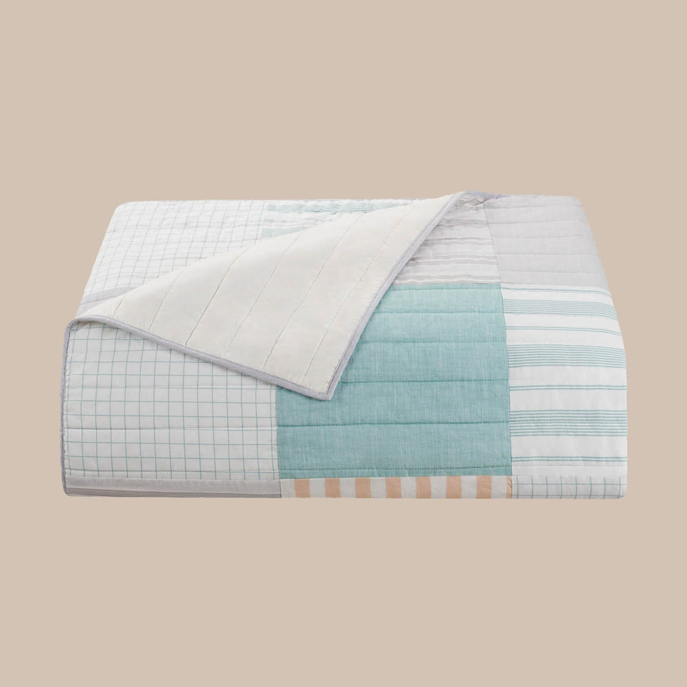 The front view of the Southern Tide Southern Tide Nautical Mile Seaglass Quilt by Southern Tide - Seaglass