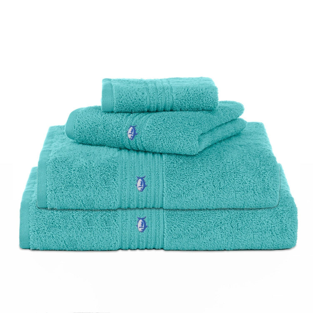 The front view of the Southern Tide Performance 5.0 Towel by Southern Tide - Aqua