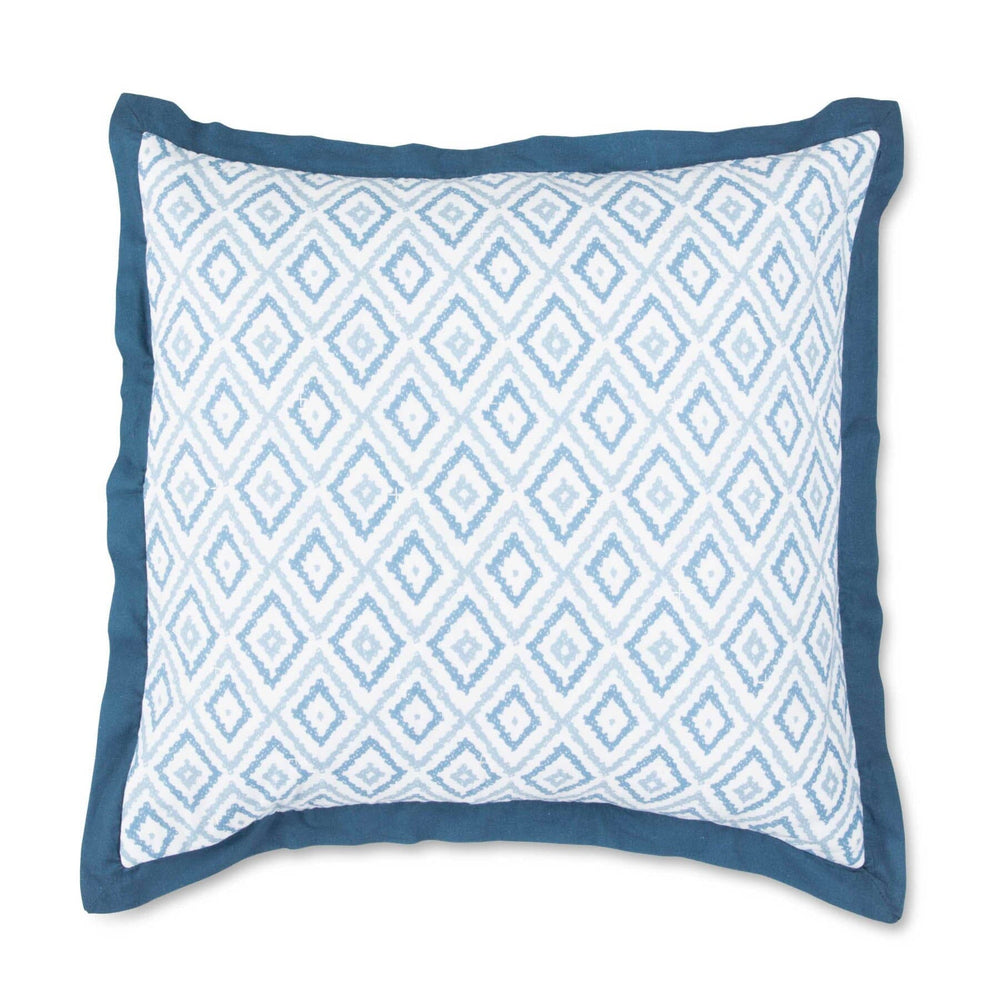 The front view of the Southern Tide Port Lucie Euro Blue Sham by Southern Tide - Blue
