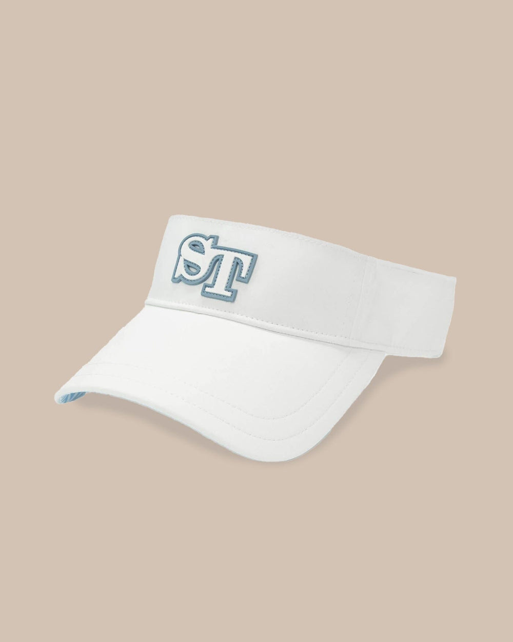 The front view of the Southern Tide ST Print Performance Visor by Southern Tide - White