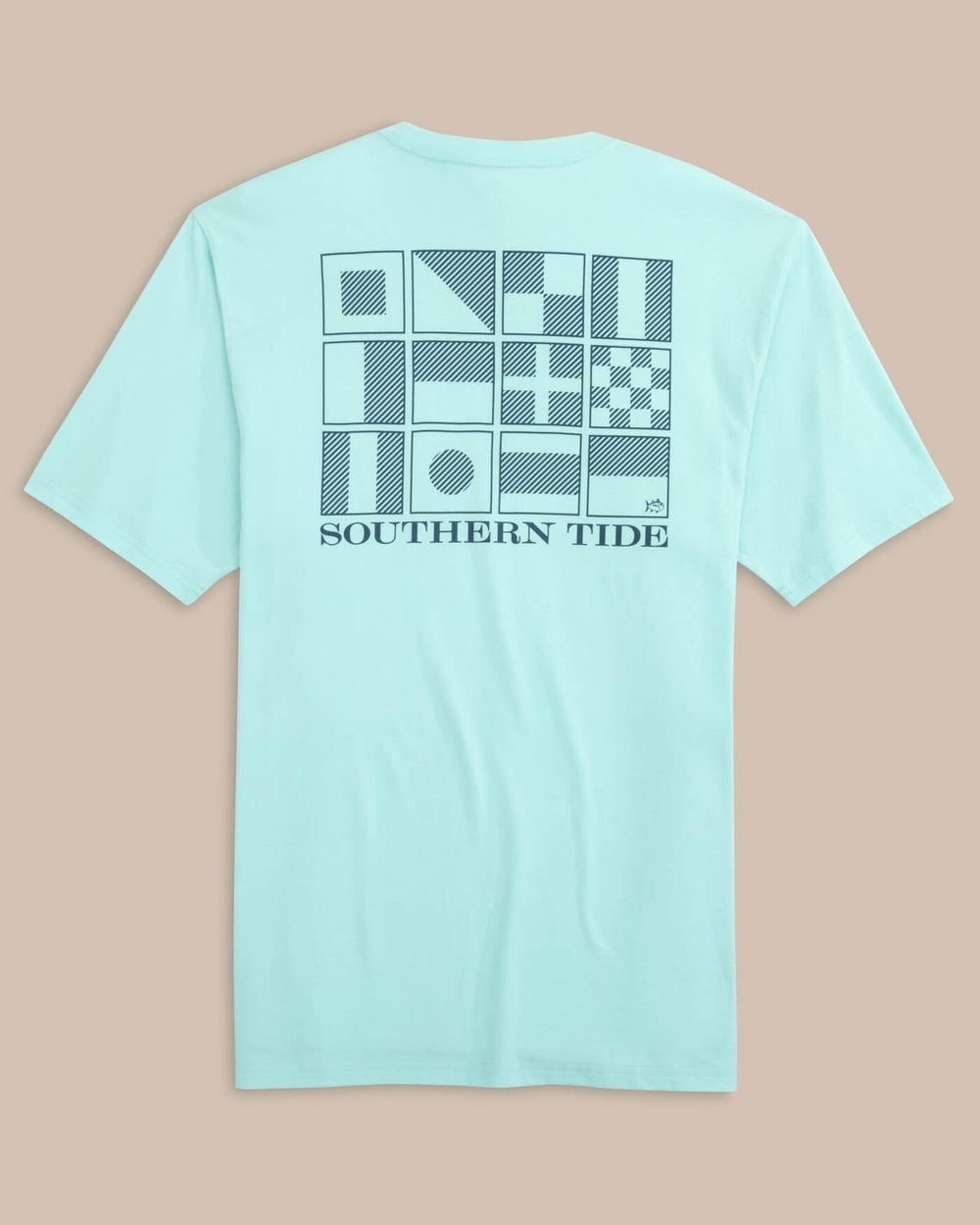 The back view of the Southern Tide ST Striped Flags Short Sleeve T-shirt by Southern Tide - Wake Blue