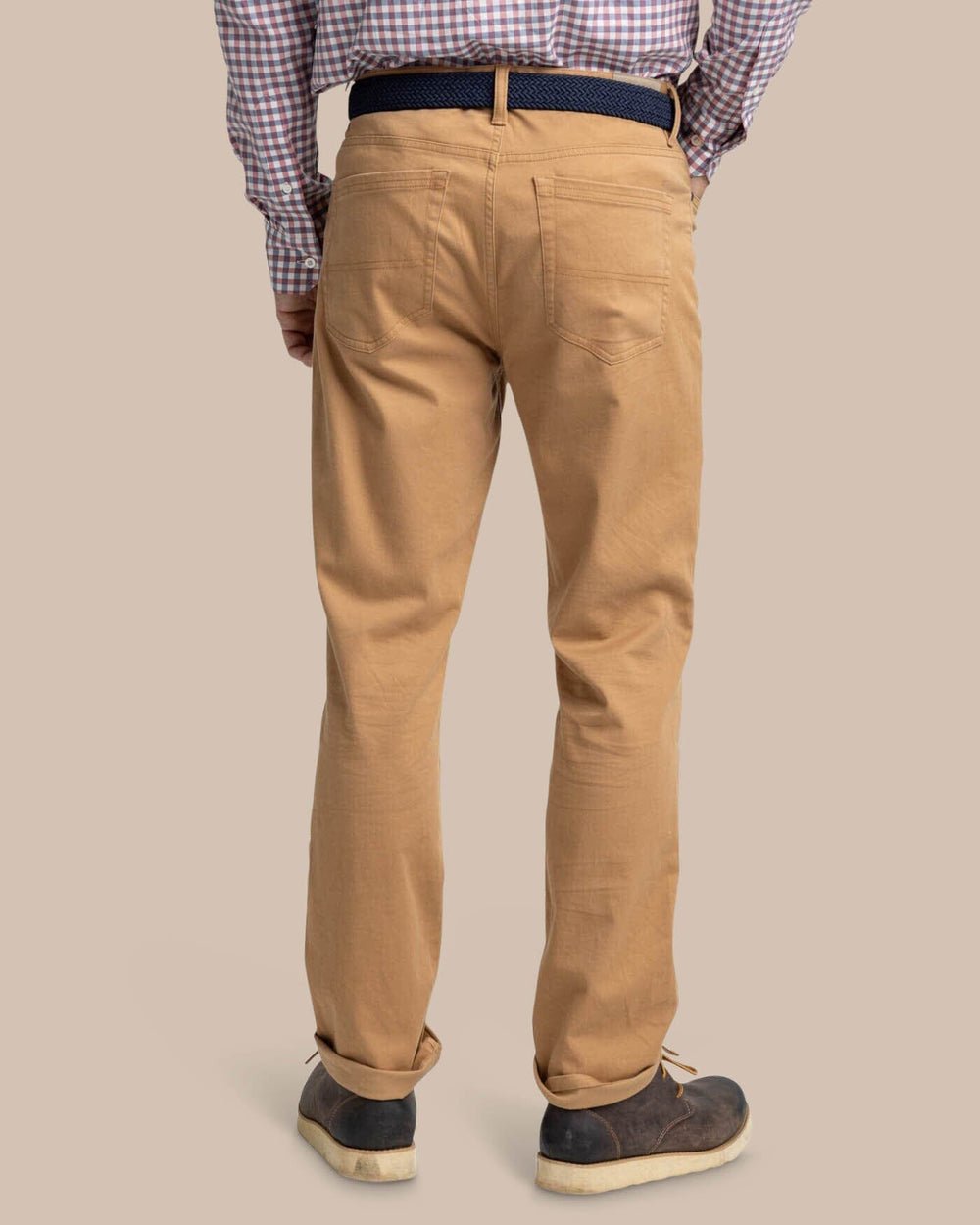The back view of the Southern Tide Sullivan Five Pocket Pant by Southern Tide - Hazelnut Khaki