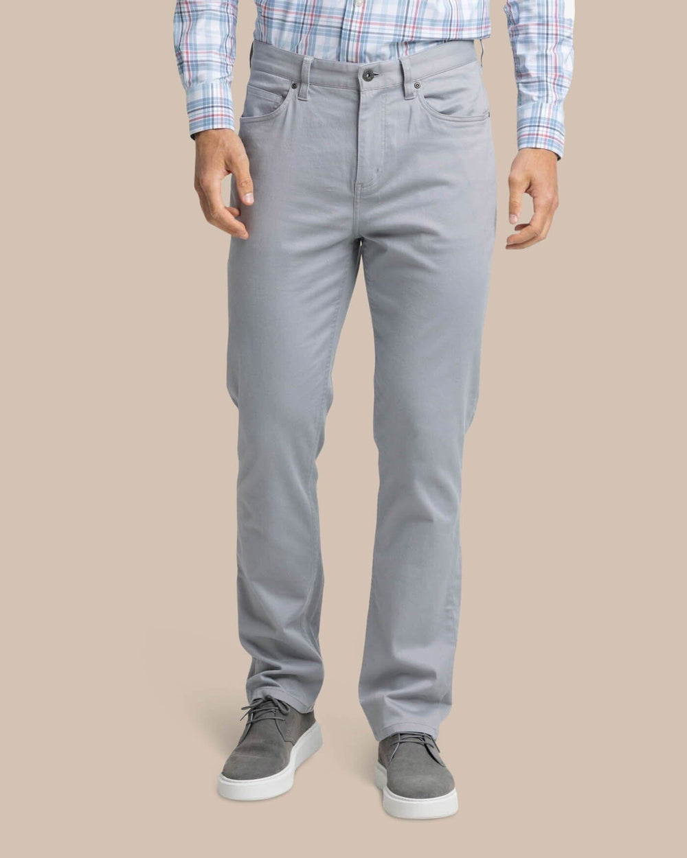The front view of the Southern Tide Sullivan Five Pocket Pant by Southern Tide - Ultimate Grey