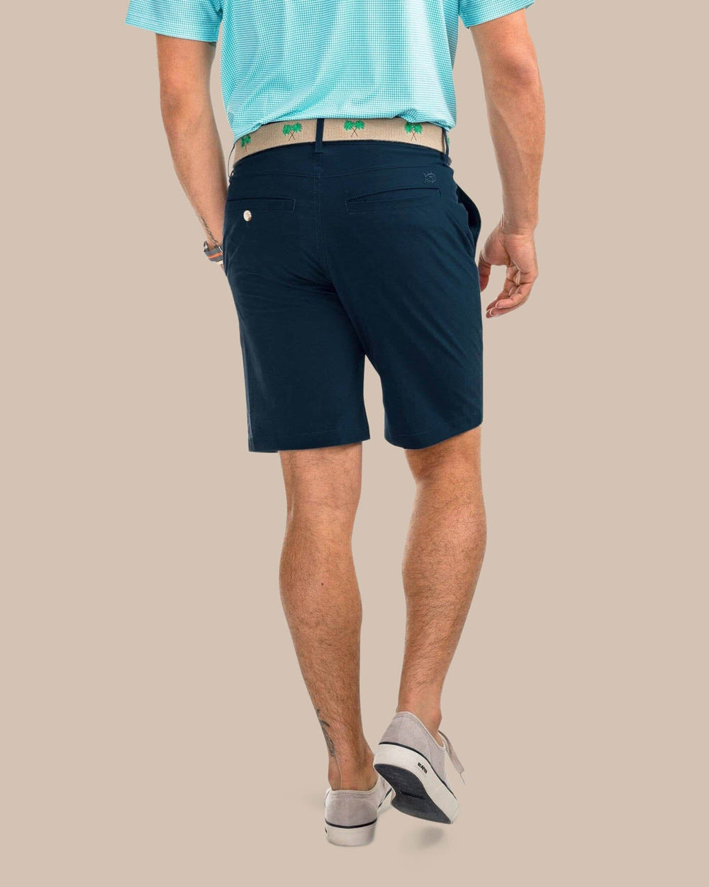 The back of the Men's T3 Gulf 9 Inch Performance Short by Southern Tide - True Navy
