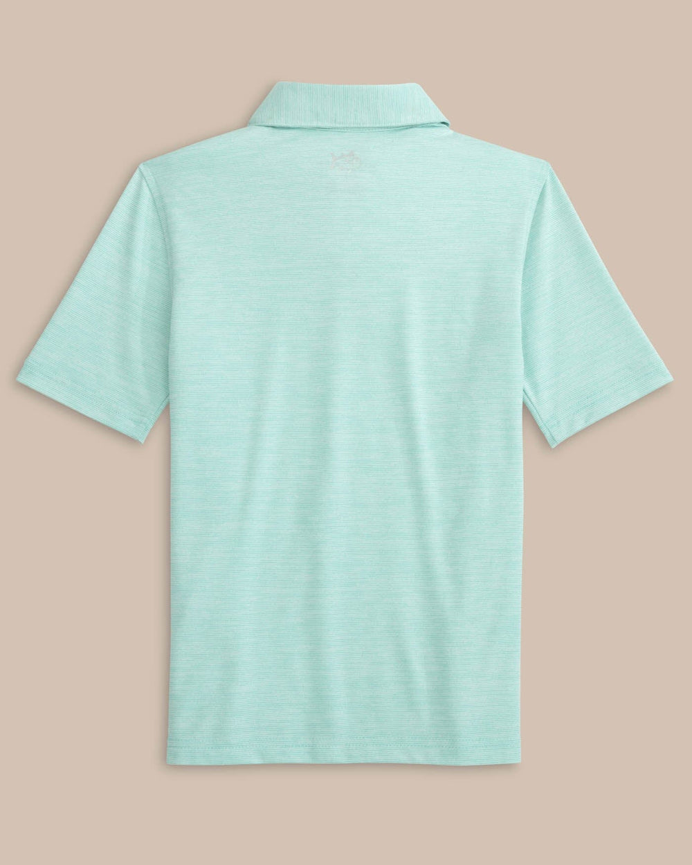 The back view of the Southern Tide Team Colors Boy's Driver Spacedye Polo Shirt by Southern Tide - Marine Blue