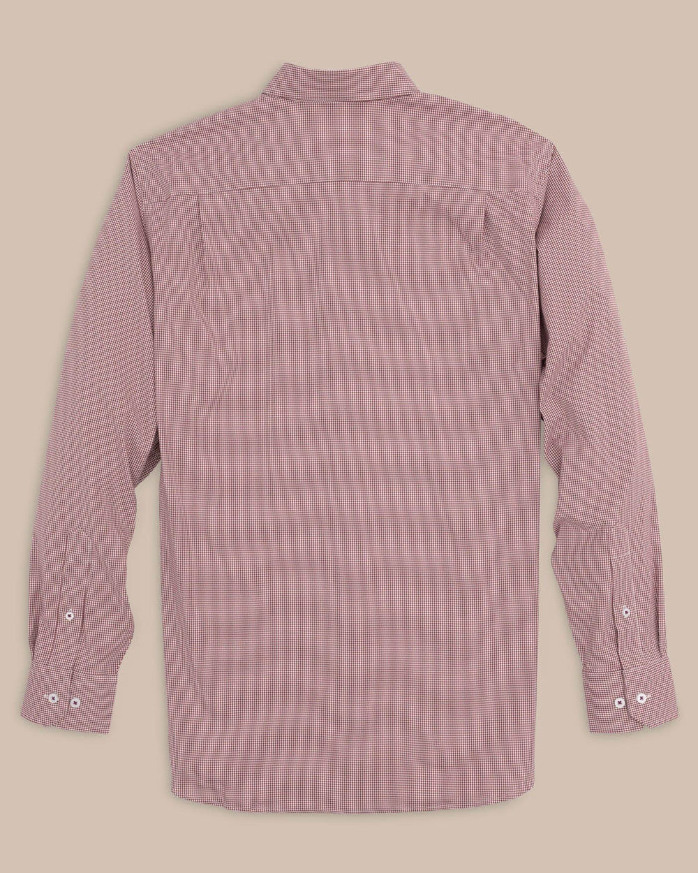 The back view of the Southern Tide Team Colors Gingham Intercoastal Sport Shirt by Southern Tide - Chianti