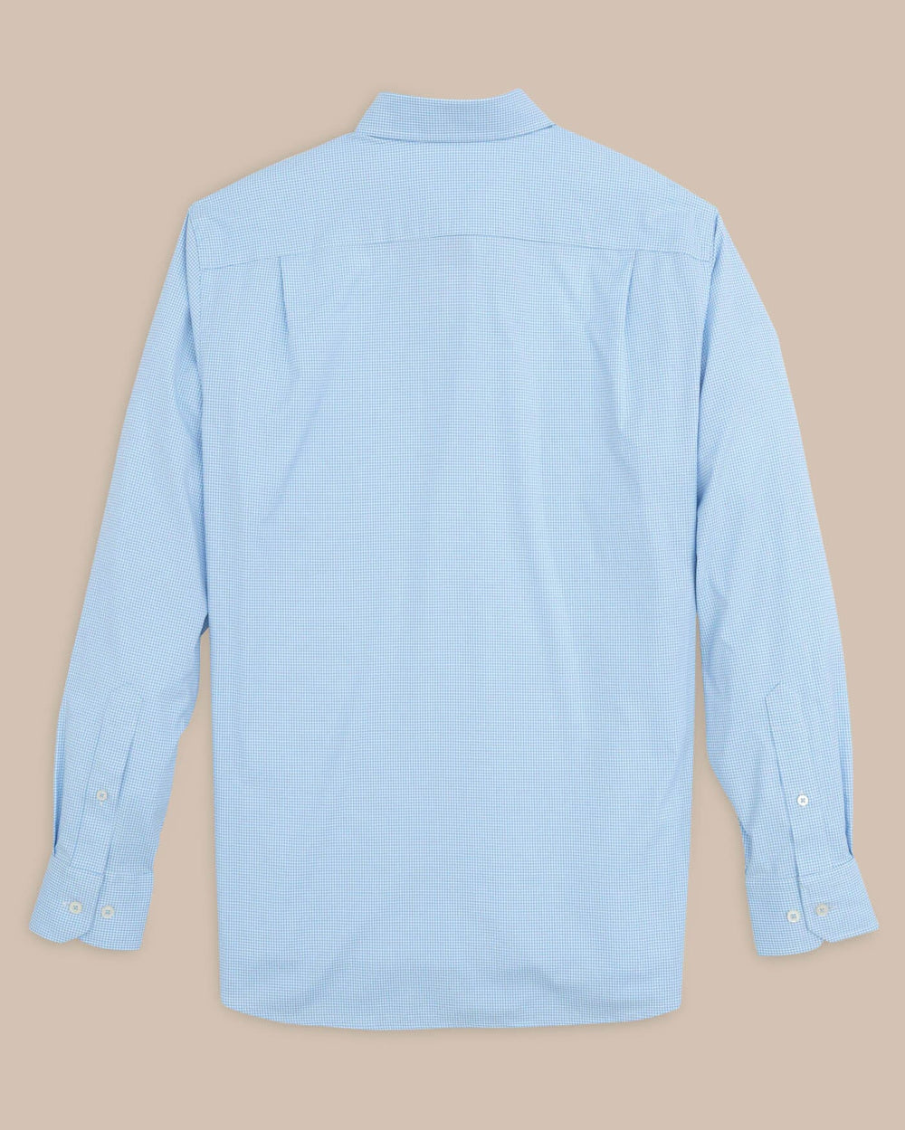 The back view of the Southern Tide Team Colors Gingham Intercoastal Sport Shirt by Southern Tide - Tide Blue