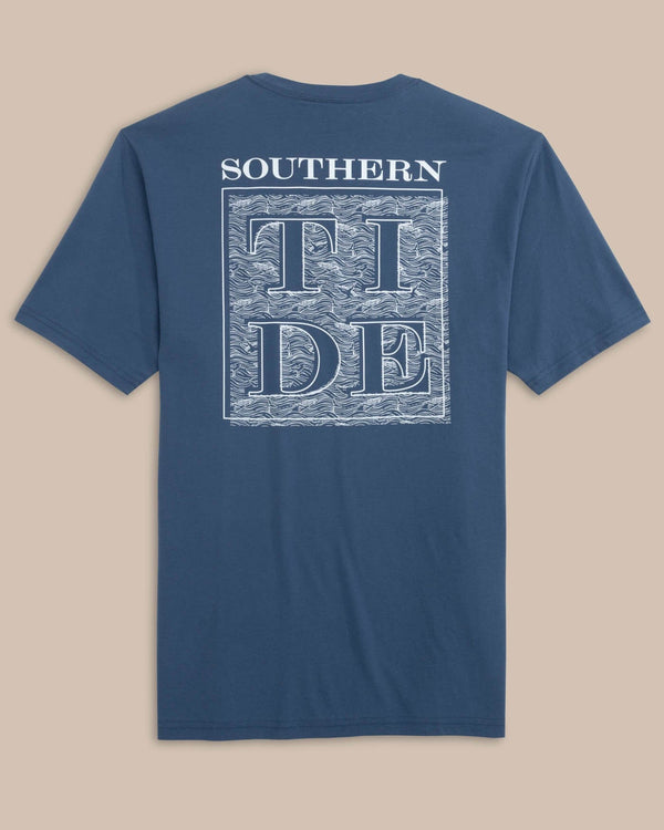 The back view of the Southern Tide The Whaler Short Sleeve T-shirt by Southern Tide - Aged Denim