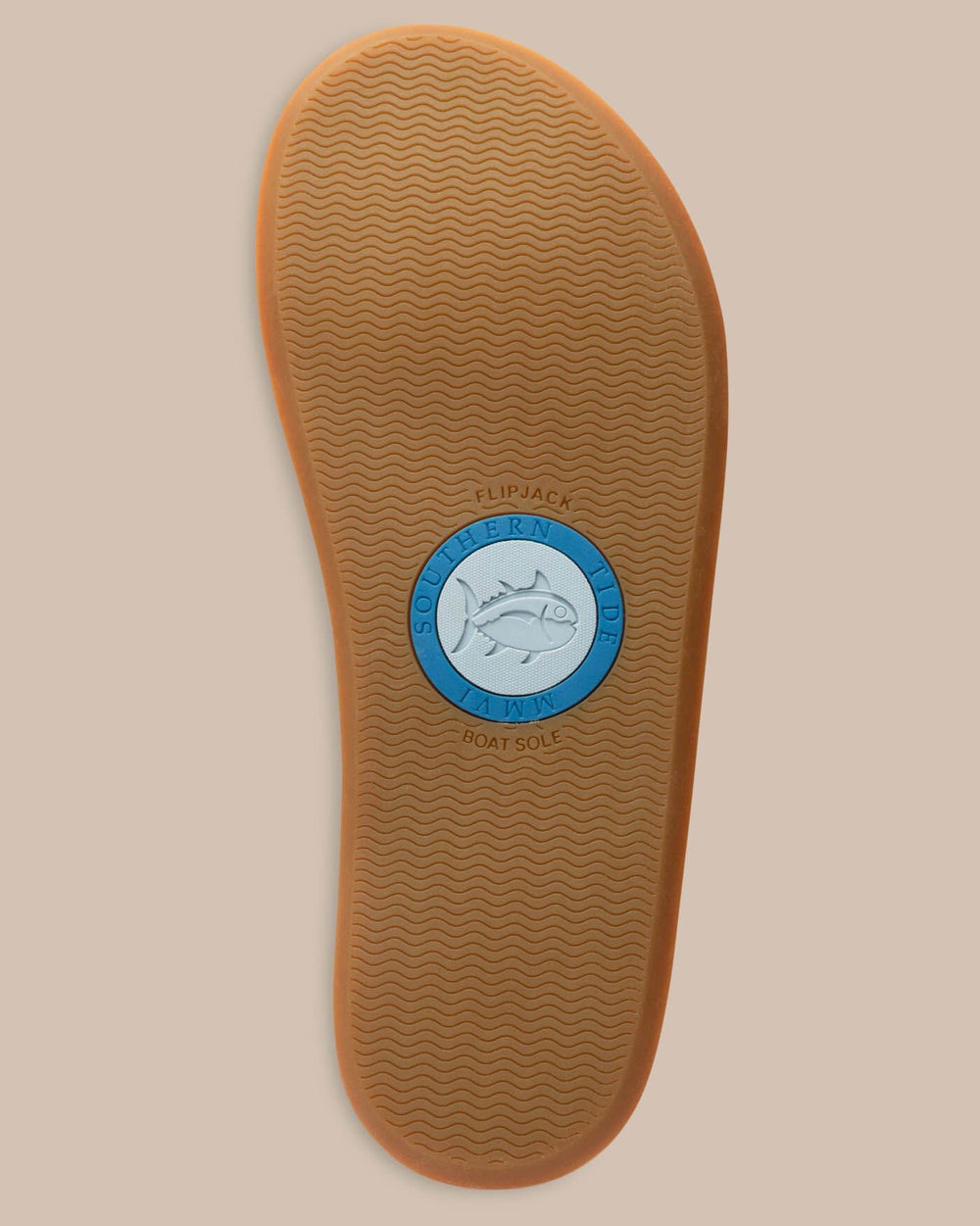 The bottom view of the Women's Weekend Conch Shell Leather by Southern Tide - Conch Shell