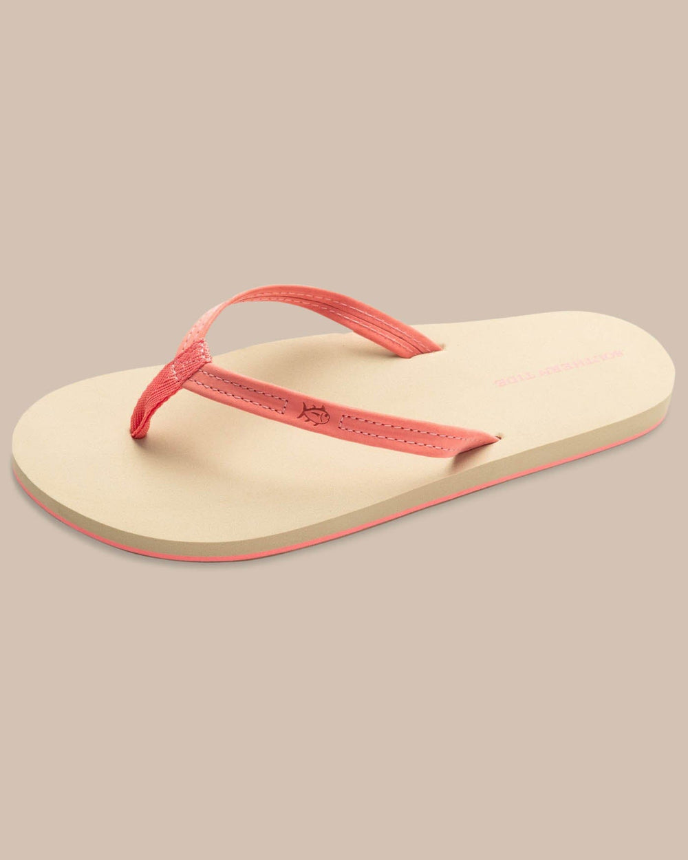 The front view of the Women's Weekend Conch Shell Leather by Southern Tide - Conch Shell
