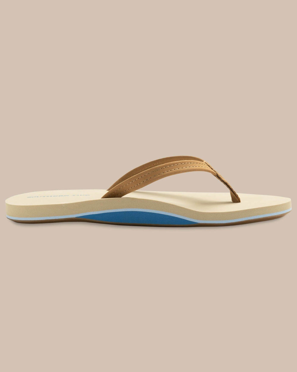 The side view of the Women's Weekend Seashore Leather by Southern Tide - Seashore